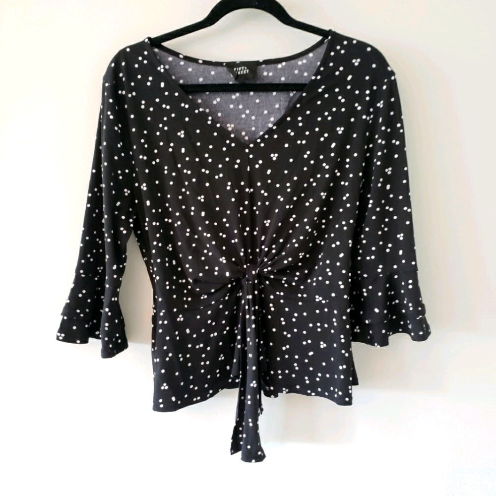 Polka dot peplum blouse